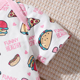 Cute Infant Girl Jumpsuit - Short Sleeve Patterned Bodysuit for Newborn Baby Girls