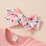 Stylish Knitted Romper Dresses for Baby Girls - Cute Short-Sleeve Jump