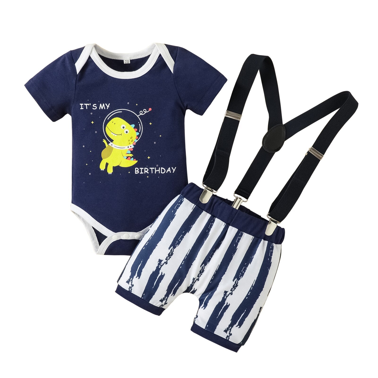 Celebrate Your Little One's First Birthday with this Cute Dinosaur Outfit Set!