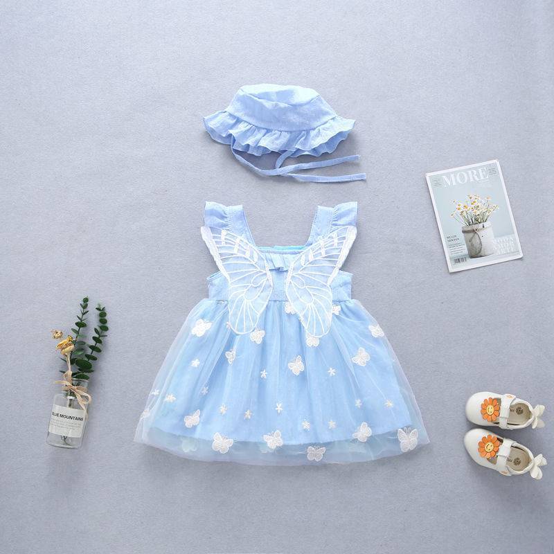 Sweet Baby Girl Princess Party Dress Set with Wings and Hat