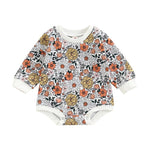 Spring Fall Rompers for Newborn Baby Girls - Floral Prints in 3 Colors - Babbez