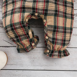 Christmas Baby Rompers with Grid Patchwork