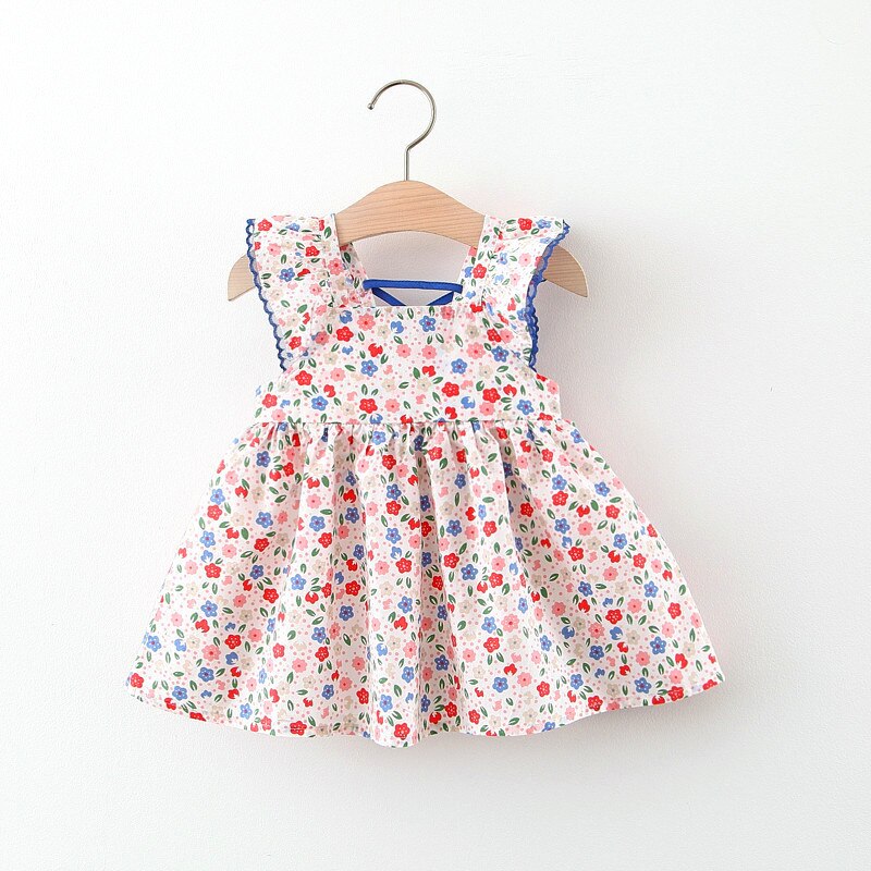 Summer Floral Sleeveless Dress for Baby Girls