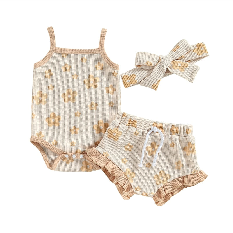 Summer Floral Baby Girl Clothes Set