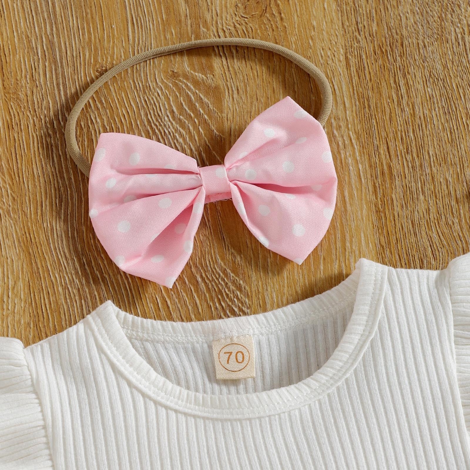 Adorable Newborn Baby Girls Clothes Set with Ruffles, Bowknots and Polka Dots for a Cute Look