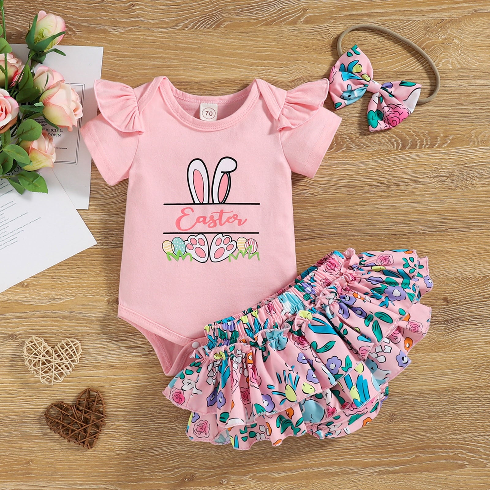 Adorable Infant Baby Girl 3pcs Outfits for Summer