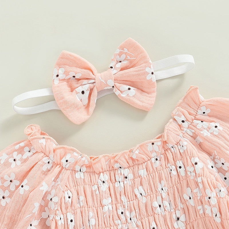 Floral Print Romper for Infant Baby Girls