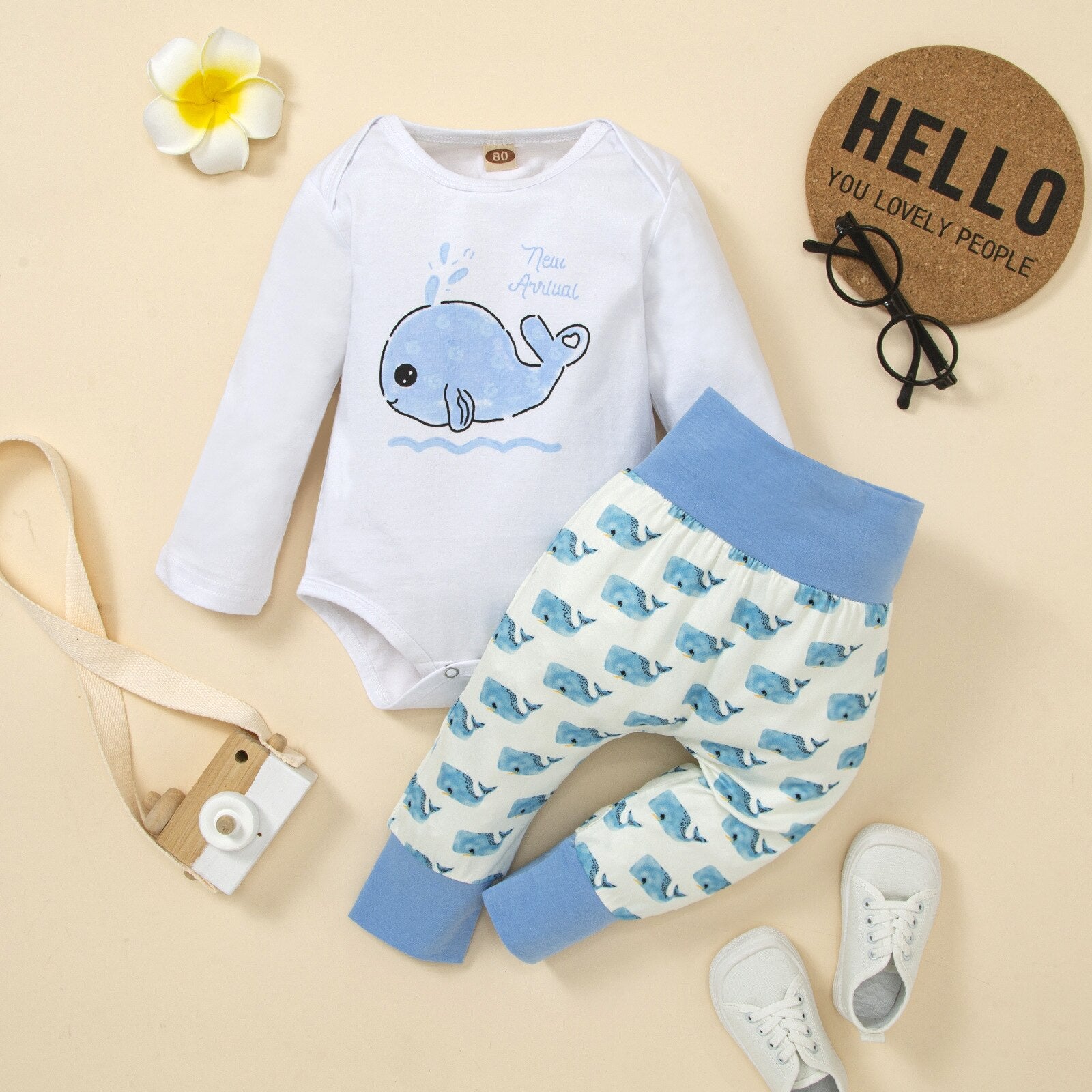 African Animals Print Newborn Baby Boy Clothes Set