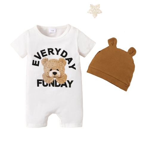 Adorable Baby Boys Clothes and Hat Set with Cute Cartoon Sleepwear for Kids