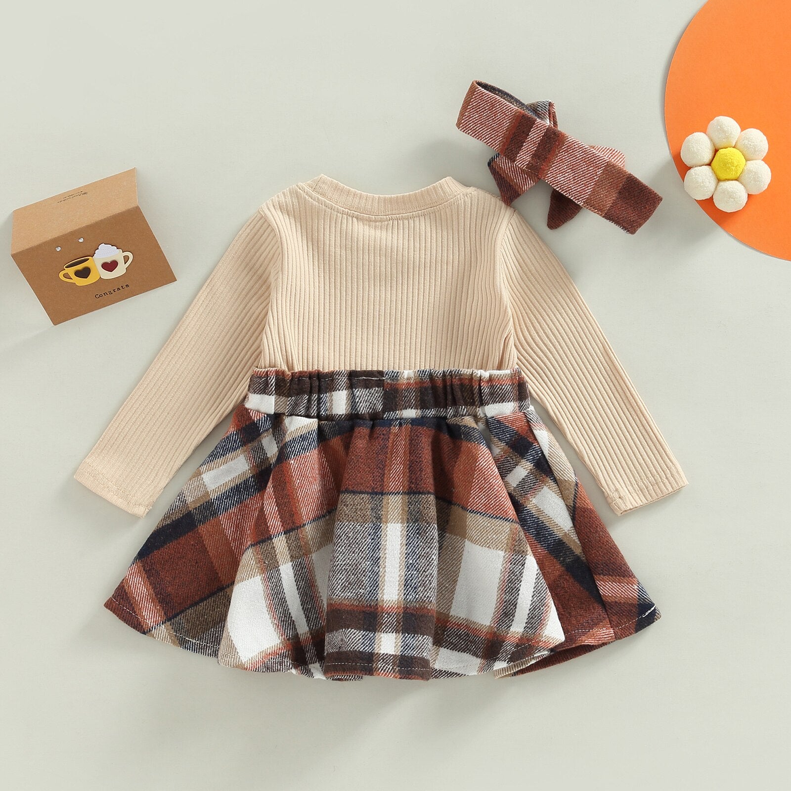 Adorable Autumn Baby Girls Dress Set with Headband