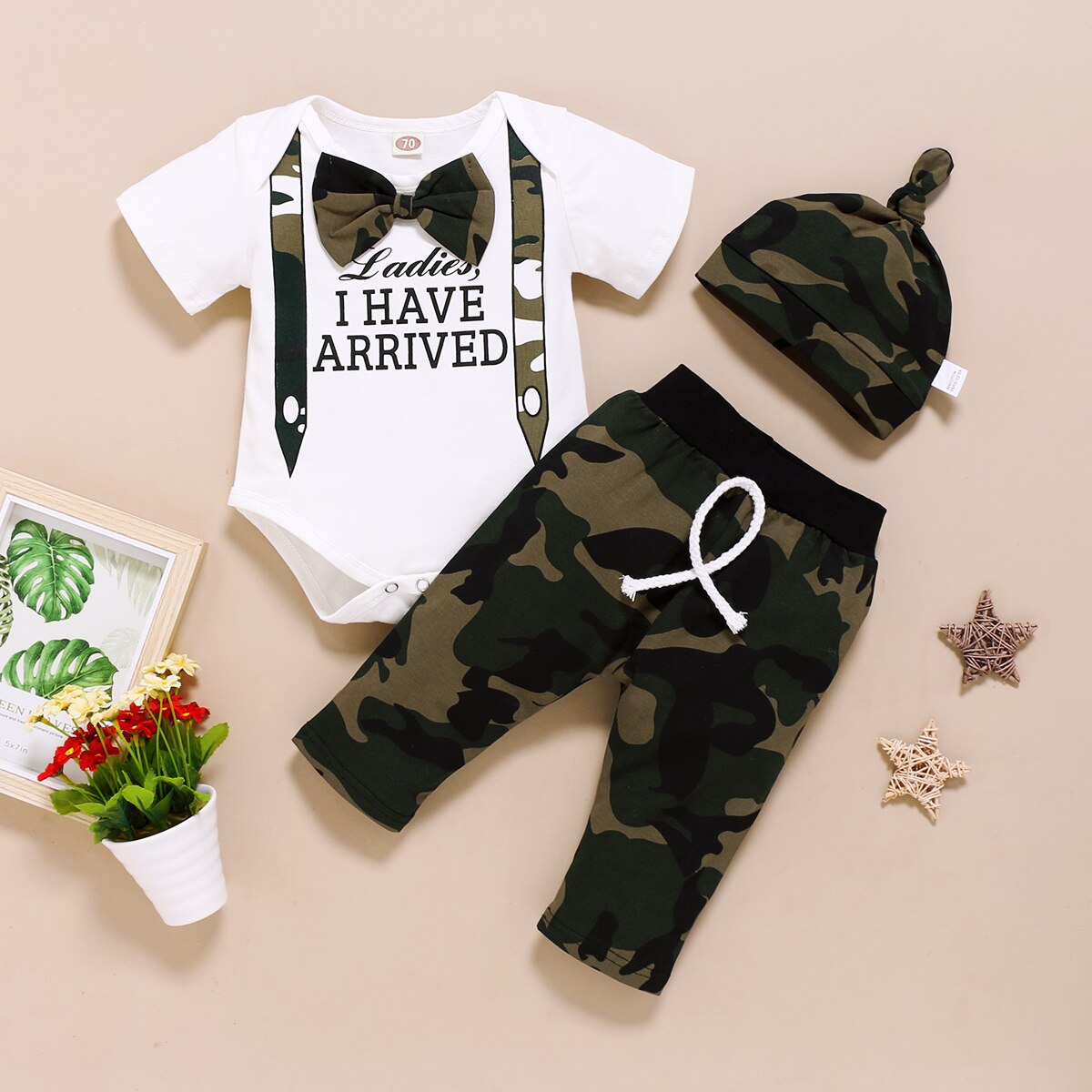 Camo Cutie: 3-Piece Baby Boy Outfit Set