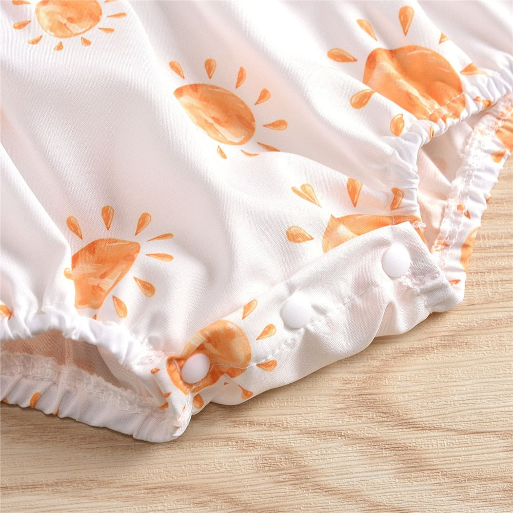 Cute Sling Bodysuit For Newborns with Sun Print