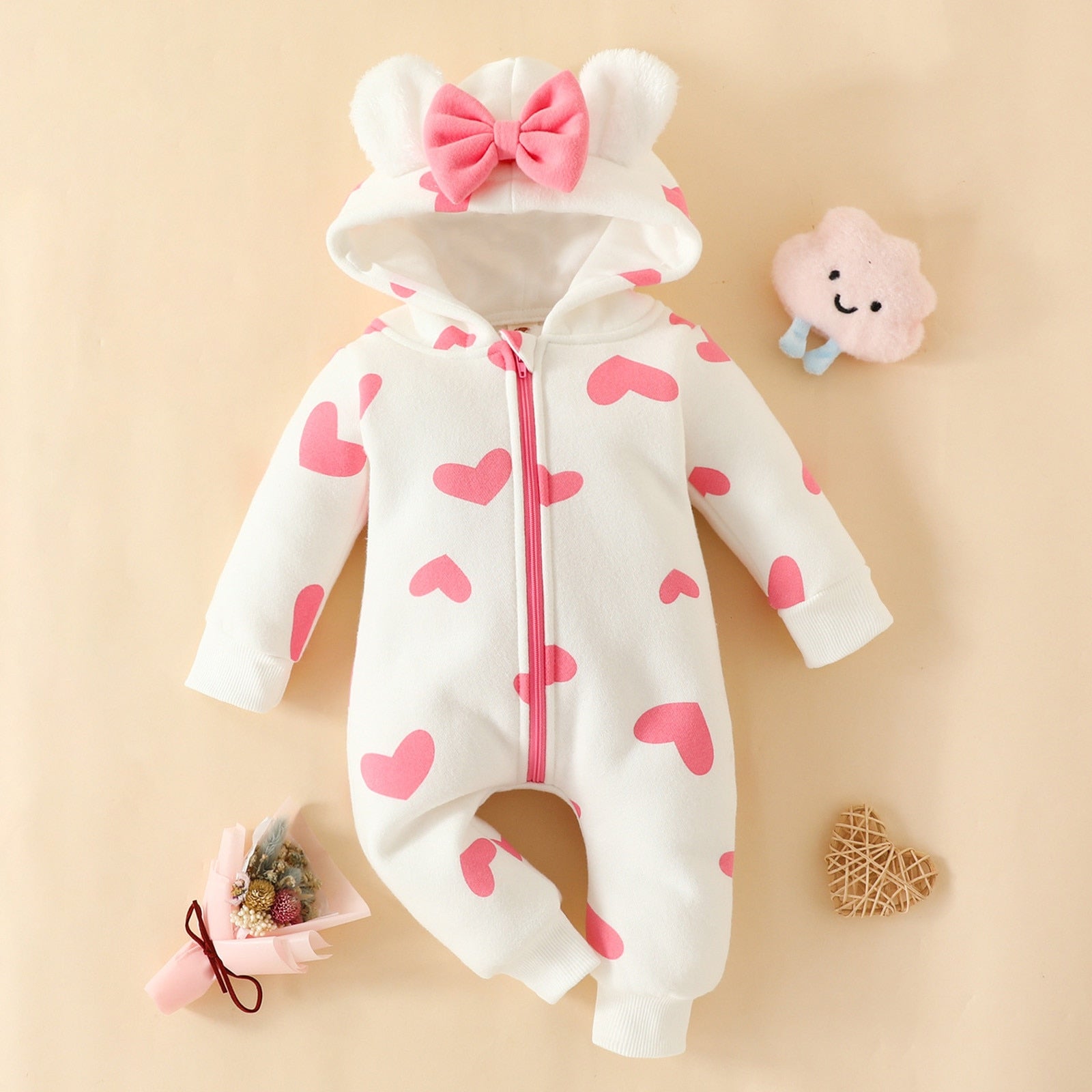 Winter Baby Hooded Rompers: Thick and Warm Clothing