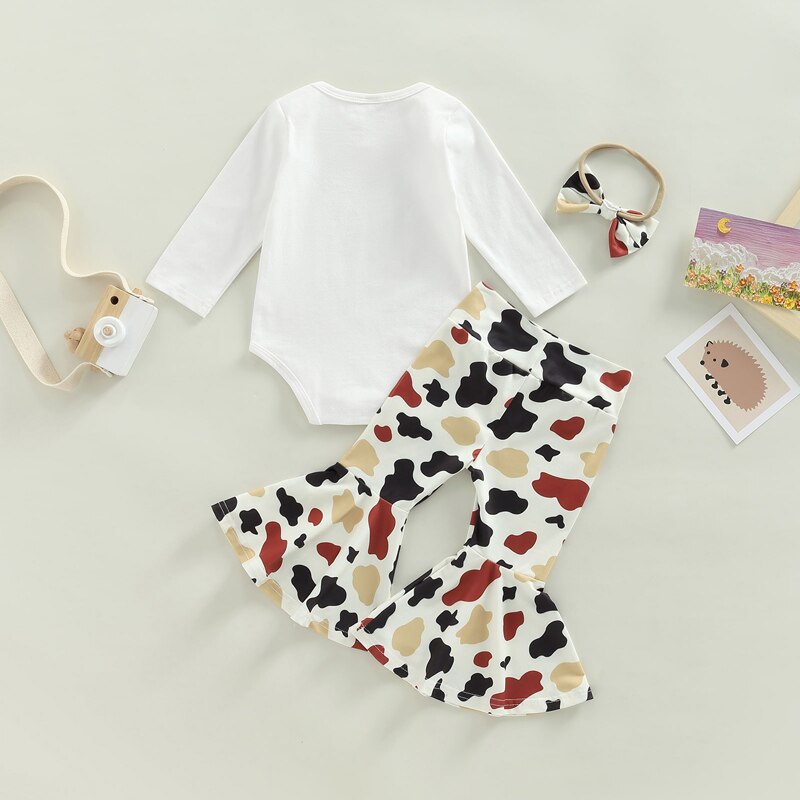 Cute Cow Print Baby Girl Clothing Set