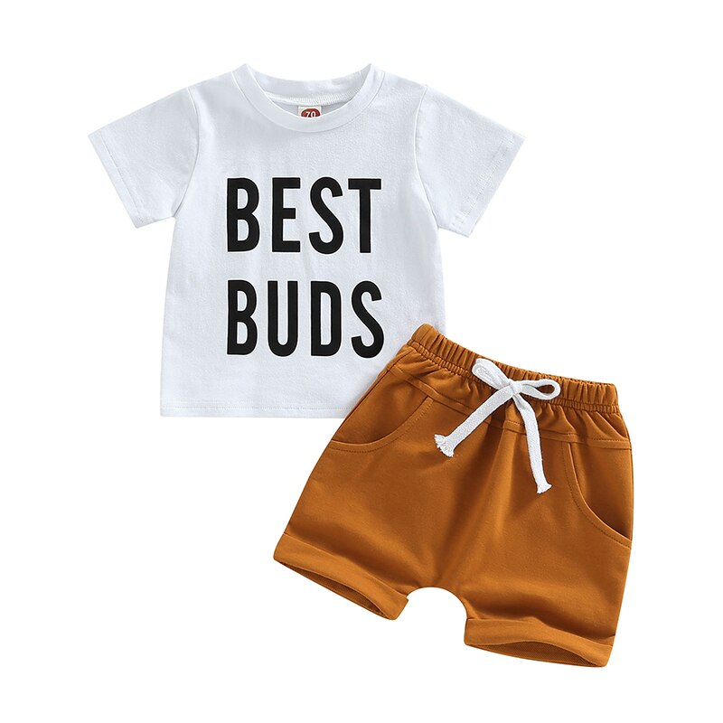 Summer Baby Clothes Set for Boys - Casual Cotton Short Sleeve Tops and Shorts