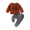 Toddler Baby Boys 2Pcs Outfits Long Sleeve Crew Neck Letter Print Sweatshirt Pullover Tops and Elastic Waist Pocket Pants Set - BabbeZz