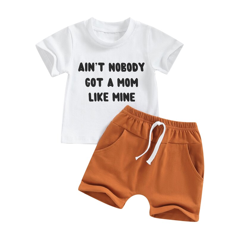 Trendy Summer Clothes Sets for Toddler Boys - Letter Print T-shirts and Shorts