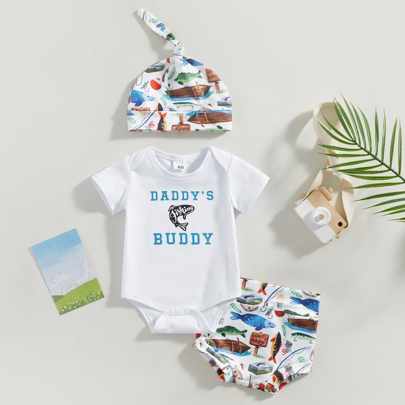 Newborn Infant Baby Girl 2Pcs Summer Clothing Set Letter Bodysuit Toop Rugby Pattern Shorts