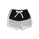Summer Kids Boys Casual Shorts Patchwork Color Elastic Waist Knee Length Beach - Babbez