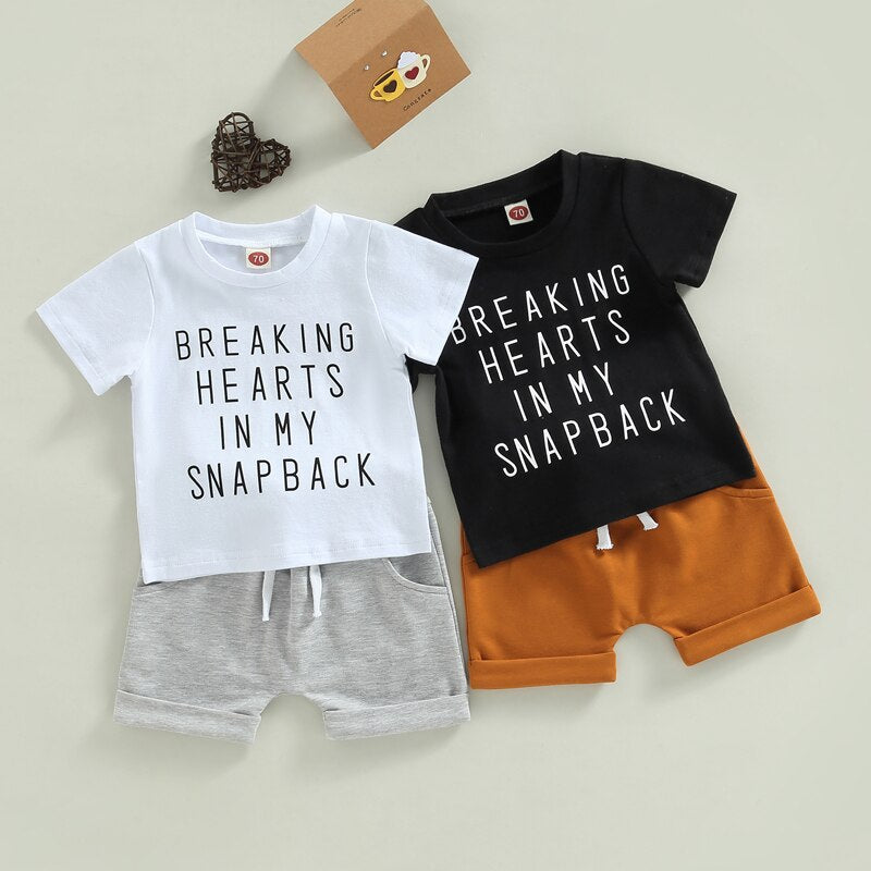 Summer Baby Clothes Set for Boys - Casual Cotton Short Sleeve Tops and Shorts