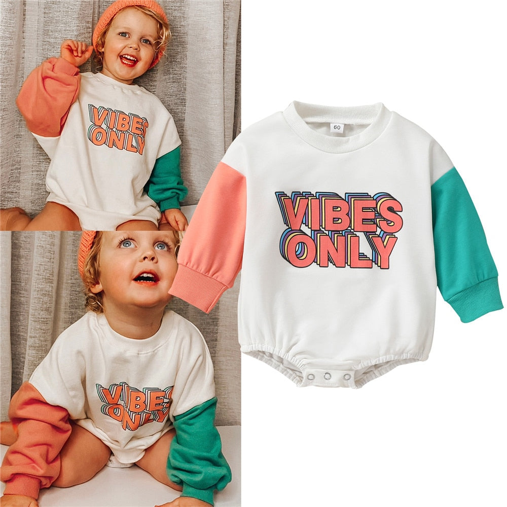 Fashionable Cotton Sweatshirt Rompers for Toddler Boys and Girls