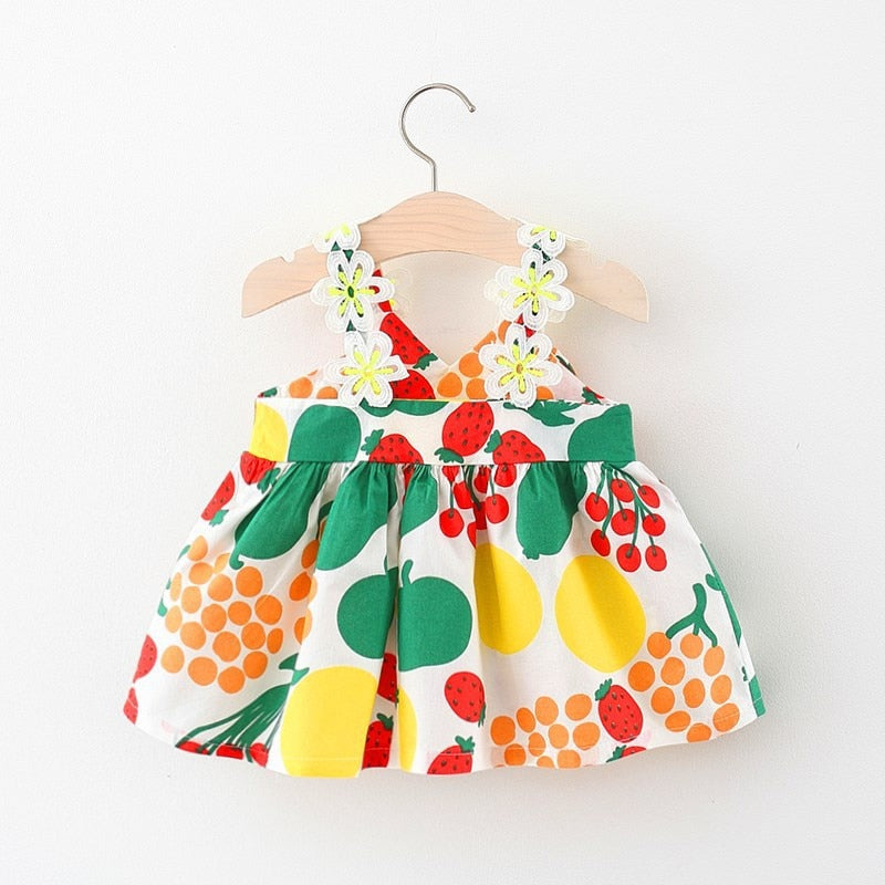 Baby Girl Hawaiian Beach Dresses with Flower Suspender