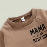 Boys Outfits Newborn Toddler Clothes Set Letter Print Long Sleeve Sweatshirt Tops and Elastic Casual Striped Pants Tracksuit - Babbez