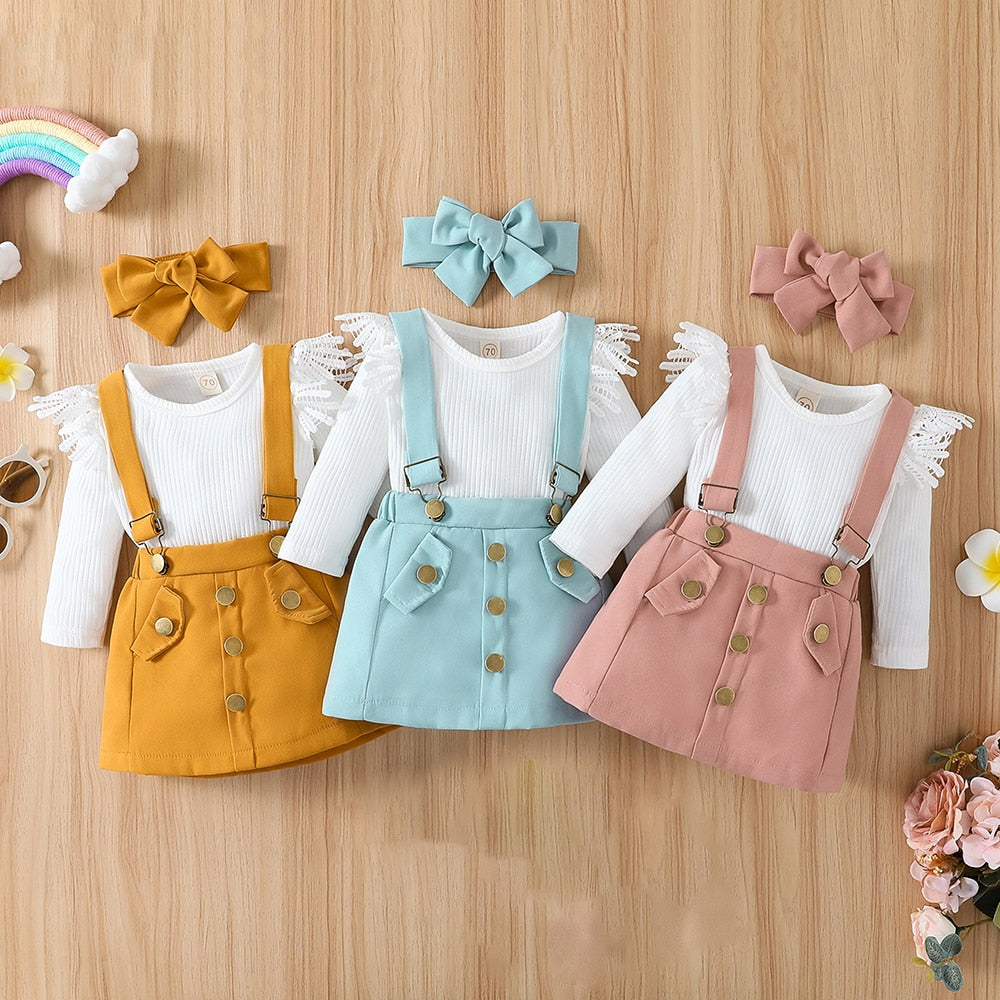 Stylish and Adorable Baby Girl Clothes Set - Perfect for Spring and Autumn