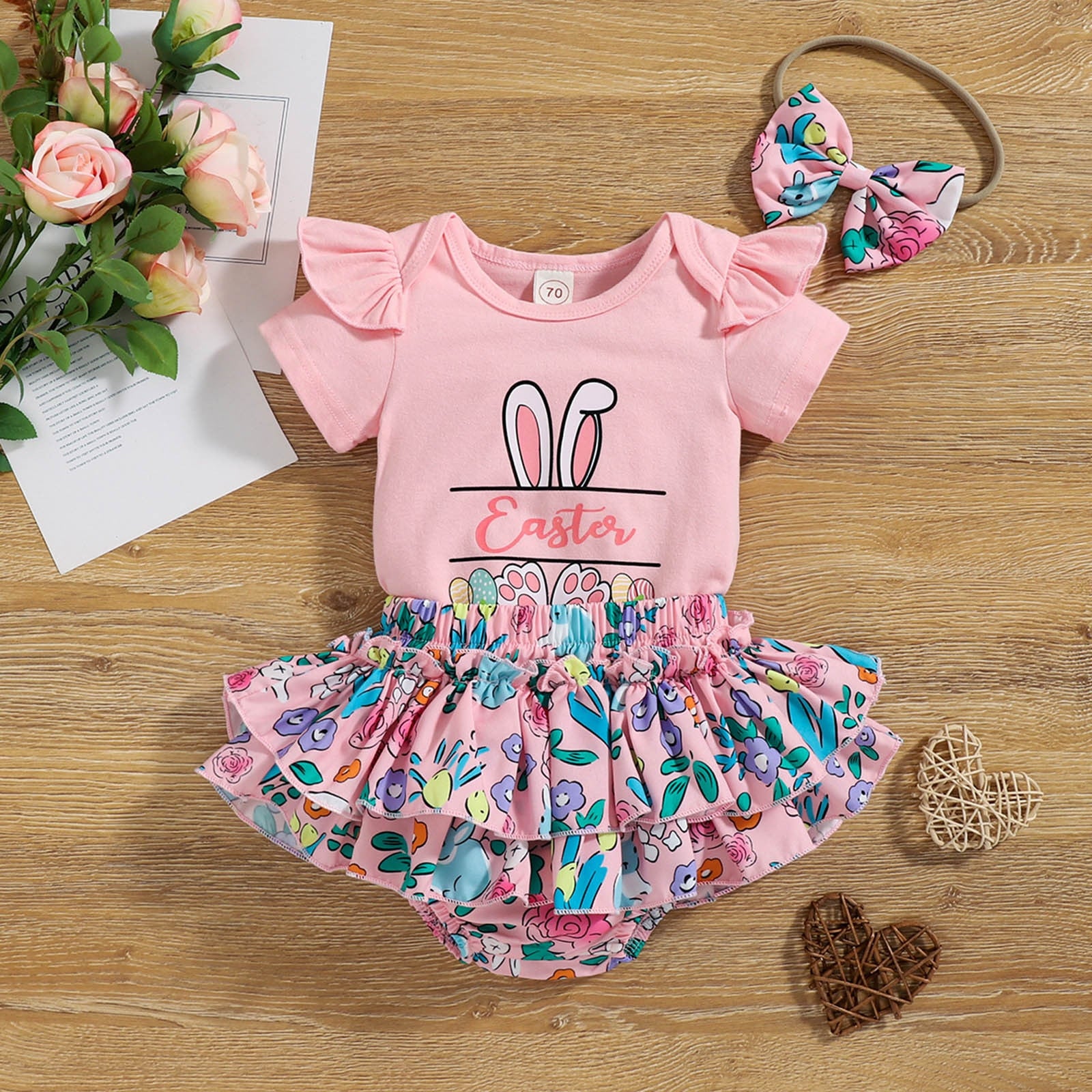 Adorable Infant Baby Girl 3pcs Outfits for Summer