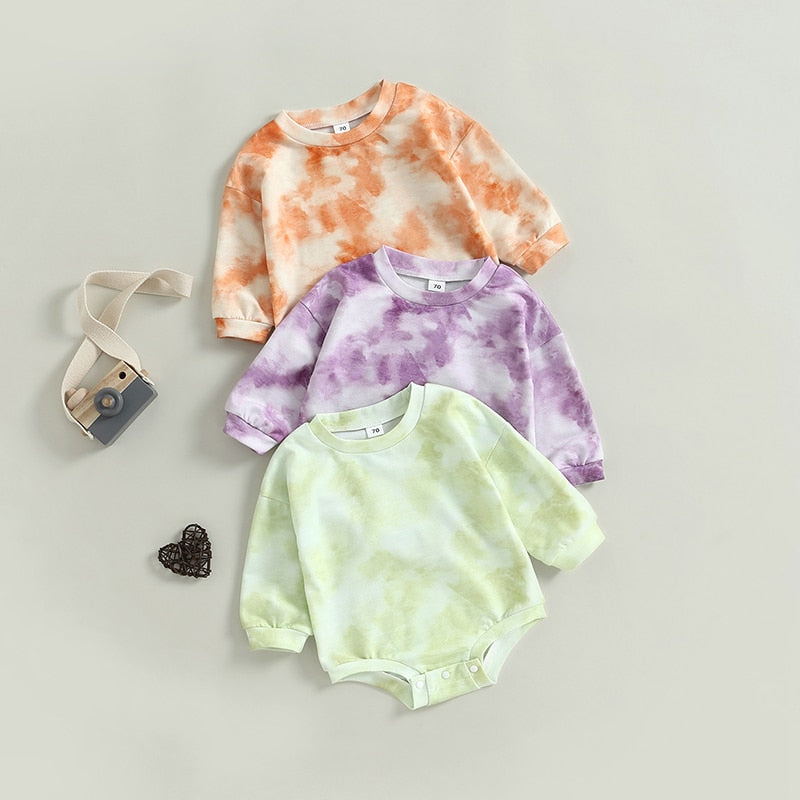 Trendy Tie Dye Rompers for Newborn Baby Girls and Boys