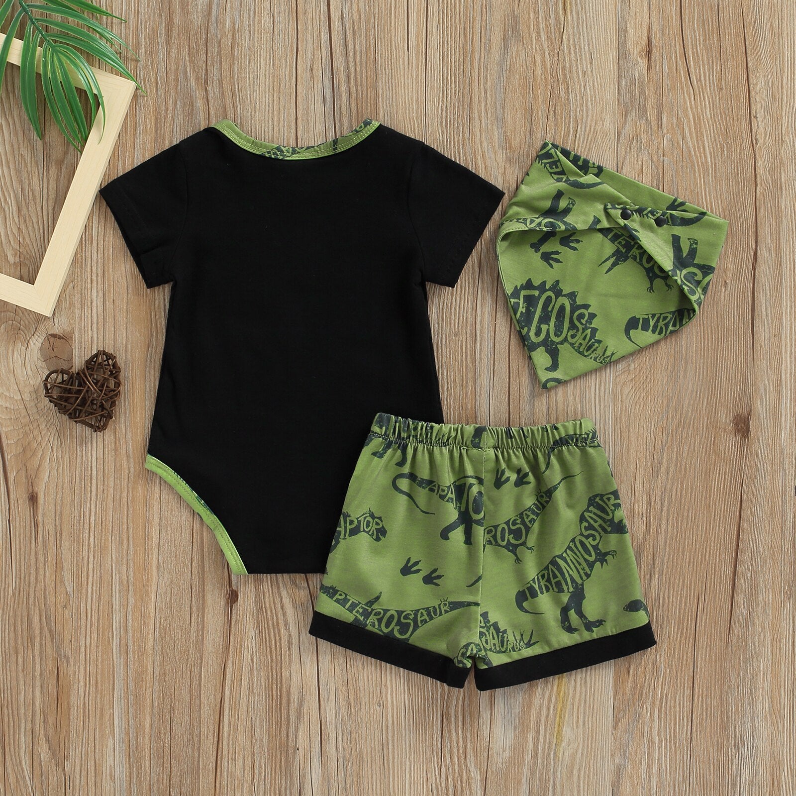 Summer Newborn Infant Baby Boys Clothes Set with Letter Romper Tops, Shorts, and Bibs