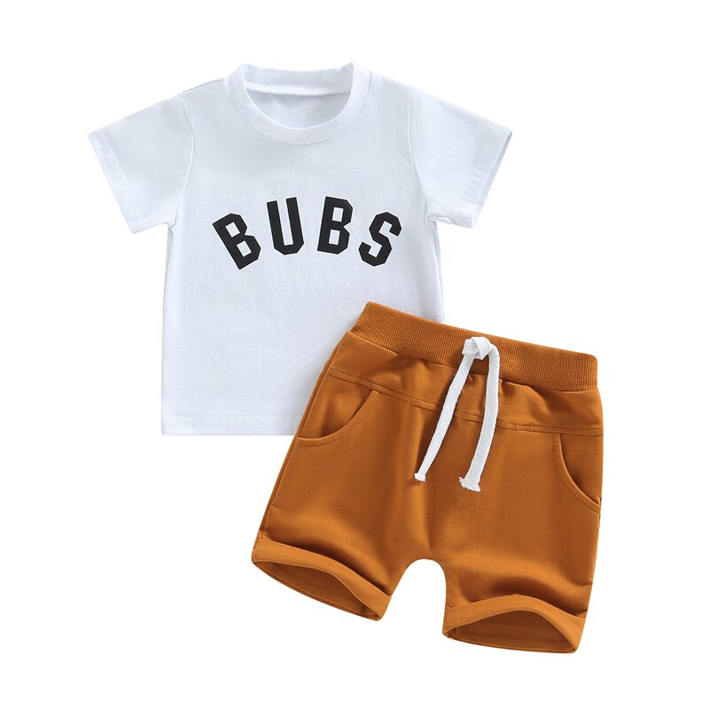 Summer Baby Clothes Set for Boys - Casual Cotton Short Sleeve Tops and Shorts