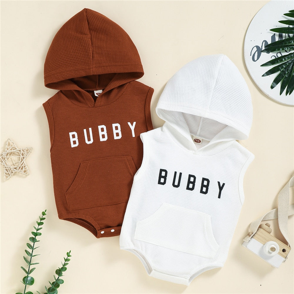 Summer Newborn Sleeveless Hooded Romper for Baby Boys and Girls