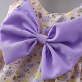 Sweet Floral Bow Beach Baby Girl Dress