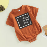 Summer Baby Rompers Clothes for Boys and Girls - Letter Print Patchwork Short Sleeve Jumpsuits