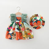 Sweet Flower Baby Girl Dress Set for Summer