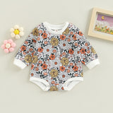 Spring Fall Rompers for Newborn Baby Girls - Floral Prints in 3 Colors - Babbez