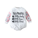 Adorable Cartoon Letter Print Rompers for Newborn Baby Boys and Girls