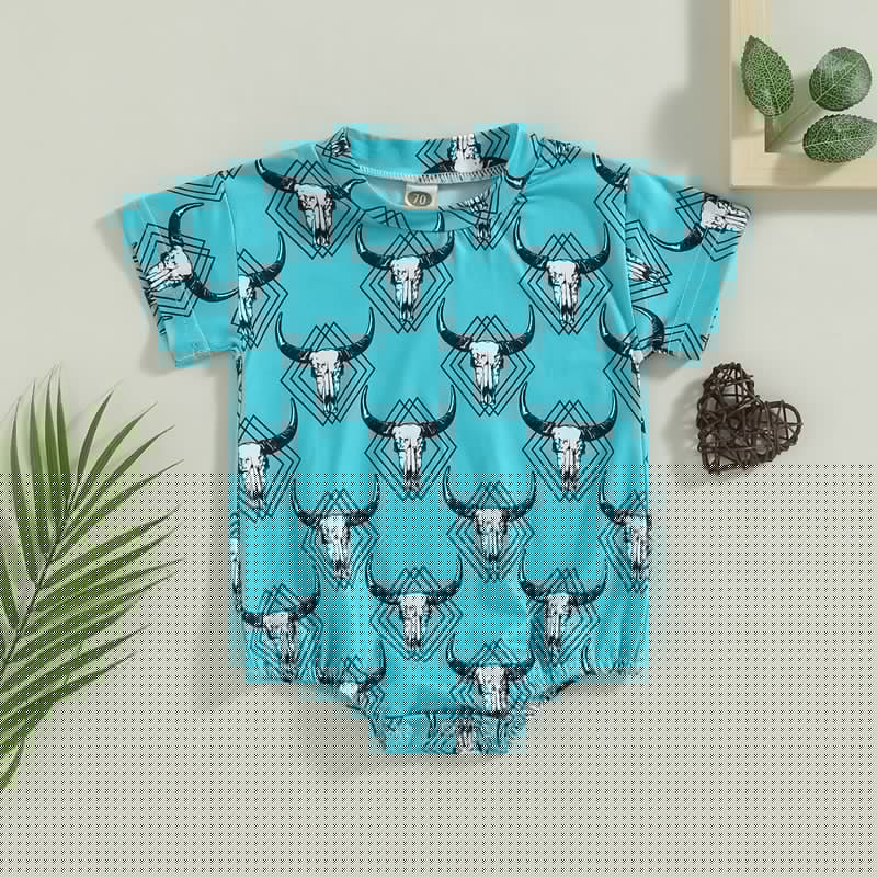 Infant Baby Boy Girls Cute Cow Print Romper with Crotch Buttons