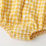 Summer Plaid Baby Bodysuit for Boys