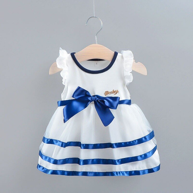 Sweet Bow Baby Girl Princess Evening Dress for Birthday Party and Toddler Tutu Dresses