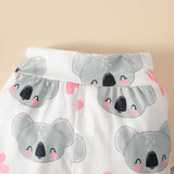 Toddler Baby Girls Clothes Set Splicing Romper+Cartoon Print Pants Outfits