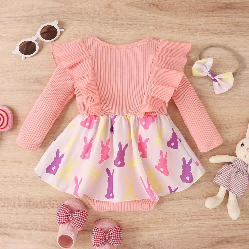 Adorable Baby Girl Dress Outfit with Ruffles and Romper Skirt