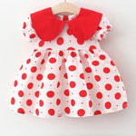 Baby Girl Dress Polka Dot Loose Lapel - Babbez