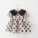 Baby Girl Dress Polka Dot Loose Lapel - Babbez