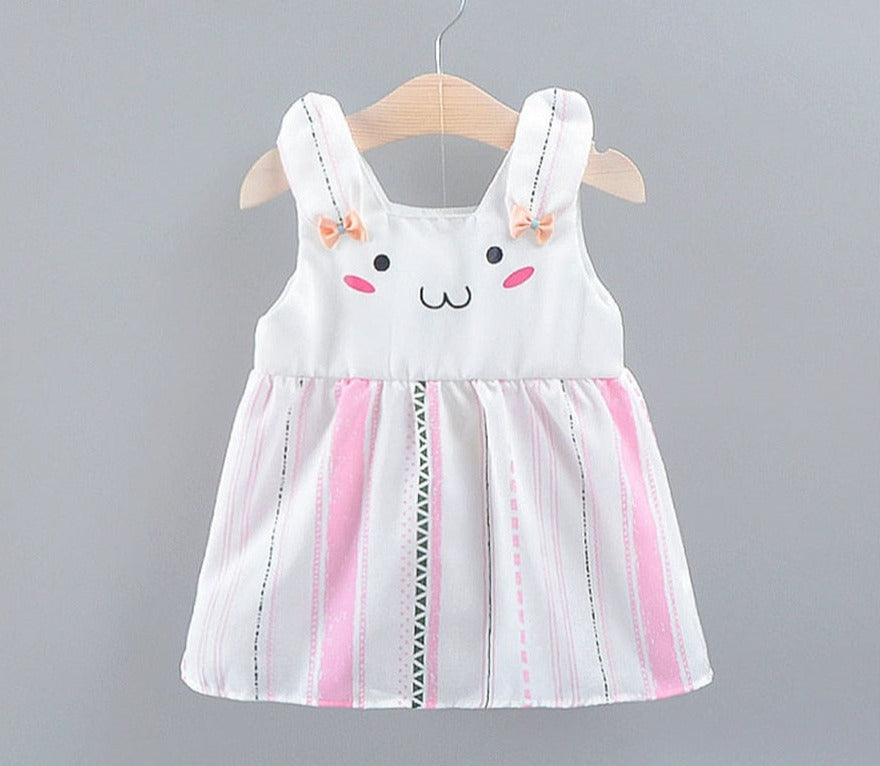 Simple Baby Girl Dress Sleeveless Cotton - Babbez