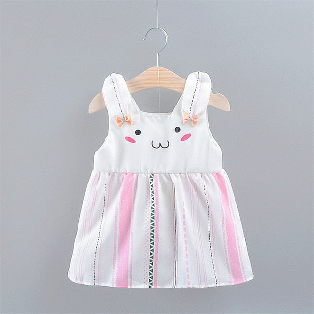Simple Baby Girl Dress Sleeveless Cotton - Babbez