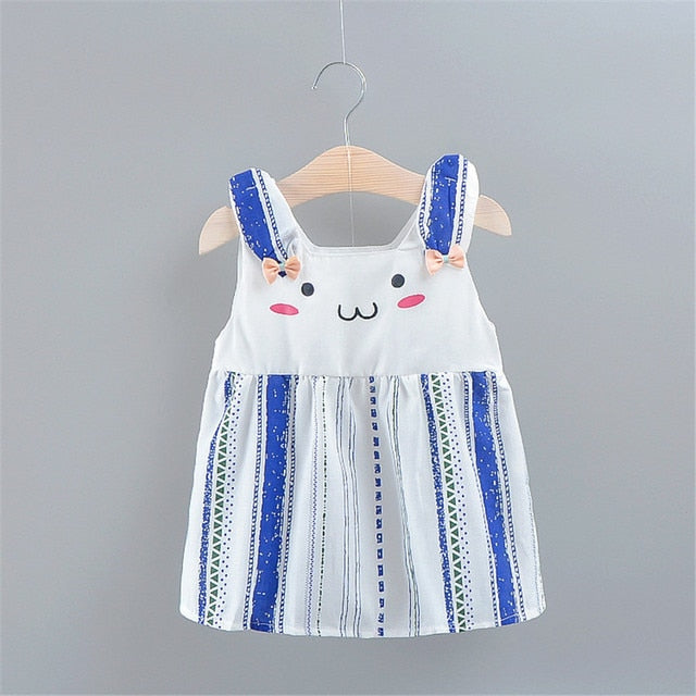 Simple Baby Girl Dress Sleeveless Cotton - Babbez