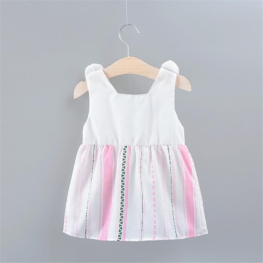 Simple Baby Girl Dress Sleeveless Cotton - BabbeZz