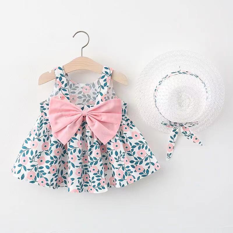 Stylish and Cute Print Bow Suspender Dress for Your Little Girl's Summ